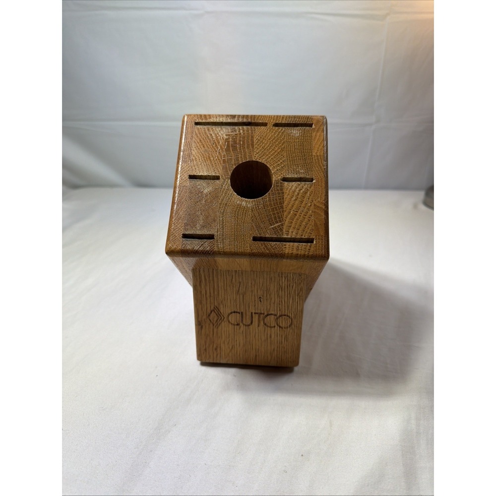 CUTCO 7 Slot Knife Block Dark Oak Wood Brown for 7 Piece Galley Set USA